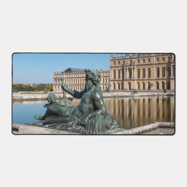 Statue Le Rhone in the garden of Versailles castle Desk Mat (Front)