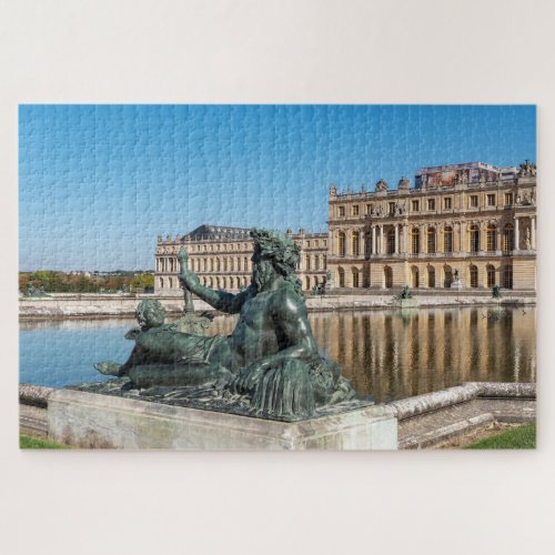Statue Le Rhone in the garden of Versailles castle Jigsaw Puzzle