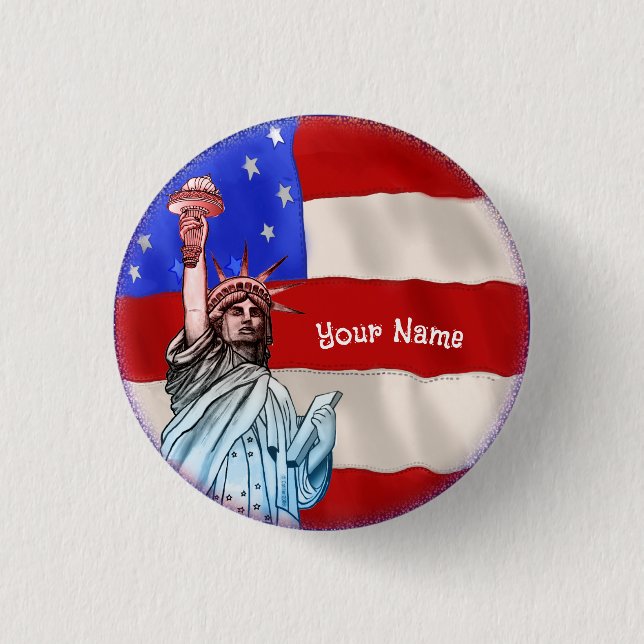 Statue Liberty  Button (Front)