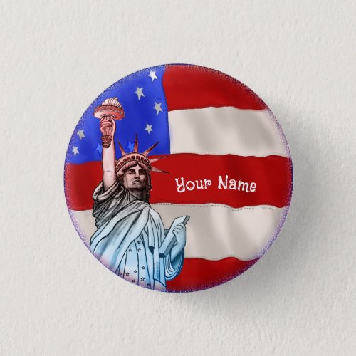 Statue Liberty custom name  Button