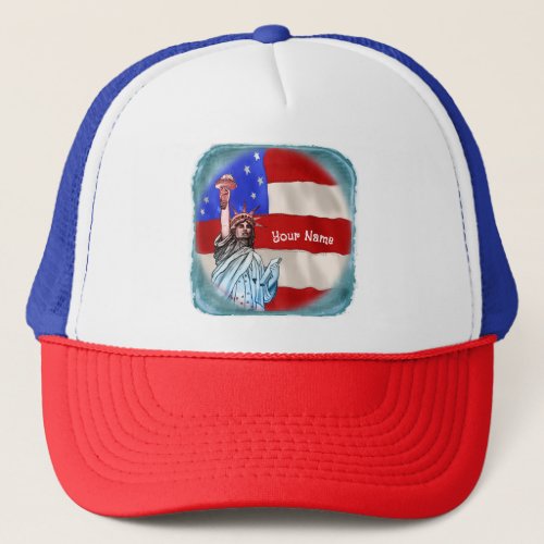 Statue Liberty custom name hat