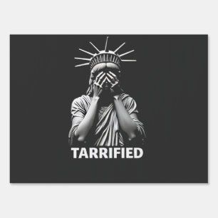 Statue Liberty New York America Tarrified Sign