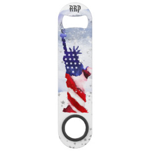 *~* Statue Liberty Red White Blue Veteran Military Bar Key