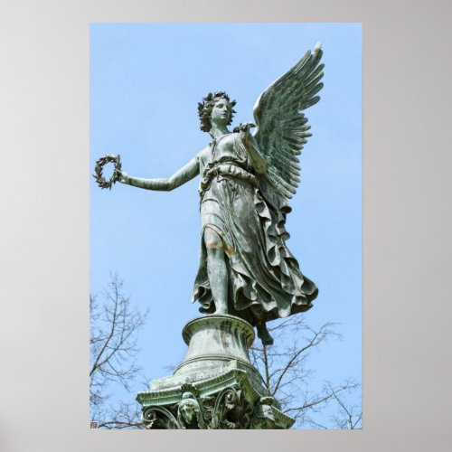 Statue od Angel in Charlottenburg Palace Garden Poster