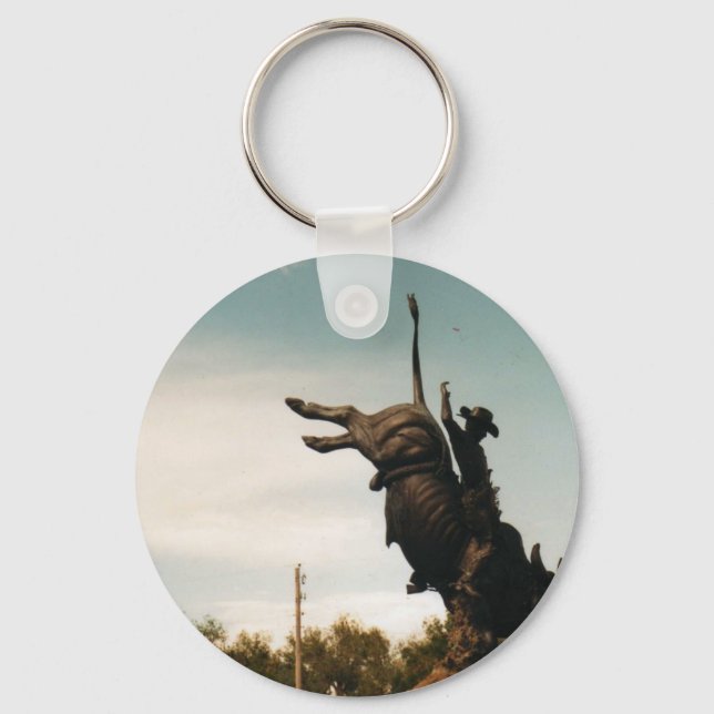 statue of a bullrider keychain (Front)
