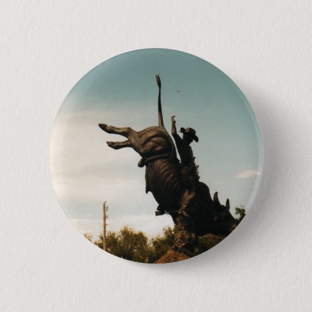Statue of a bullrider(kkincade12) pinback button (Front)