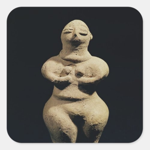 Statue of a goddess 6th millennium BC Square Sticker