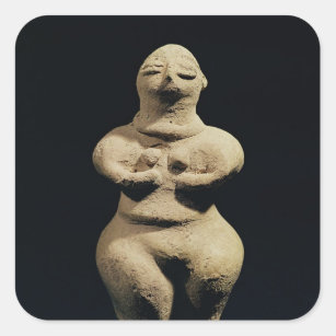 Statue of a goddess, 6th millennium BC Square Sticker