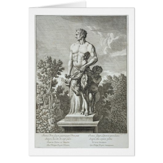 Statue of a Satyr at Versailles, 1675, from 'Vues Cards (Front)