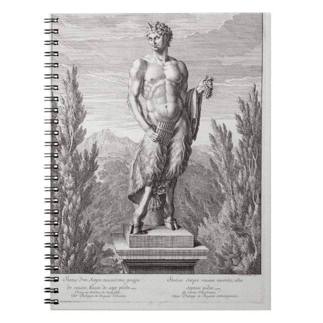 Statue of a Satyr holding a bunch of grapes, Versa Notebook (Front)