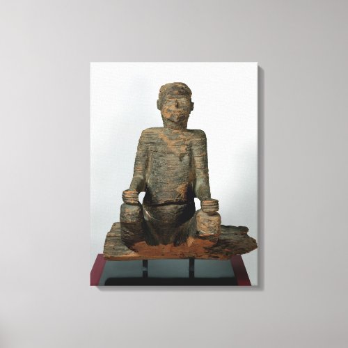 Statue of a seated man Mbembe Nigeria Canvas Print