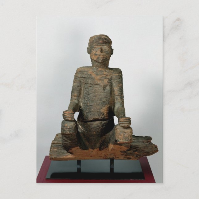 Statue of a seated man, Mbembe, Nigeria Postcard (Front)