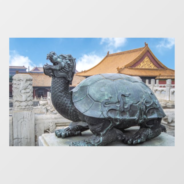 Statue of a turtle in the Forbidden City - Beijing Window Cling (Sheet)