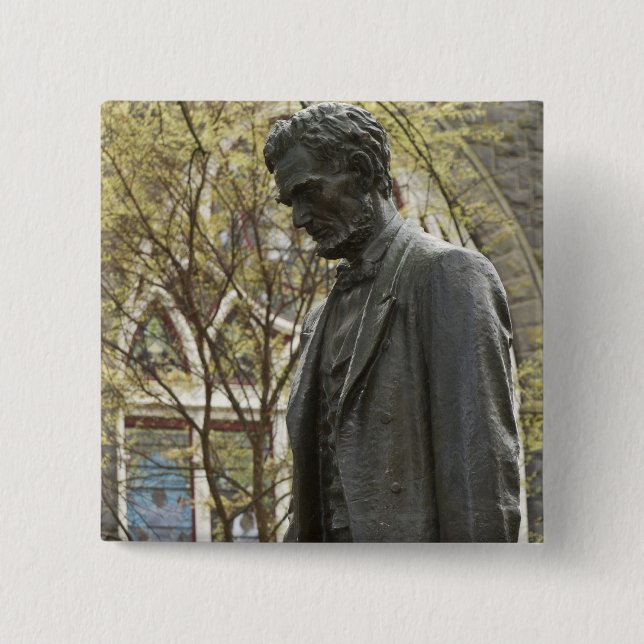 Statue of Abraham Lincoln, Portland, Oregon Pinback Button (Front)