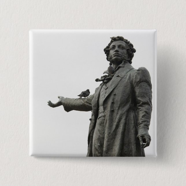 Statue of Alexander Pushkin, Saint Petersburg Button (Front)