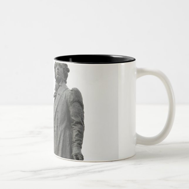 Statue of Alexander Pushkin, Saint Petersburg Two-Tone Coffee Mug (Right)