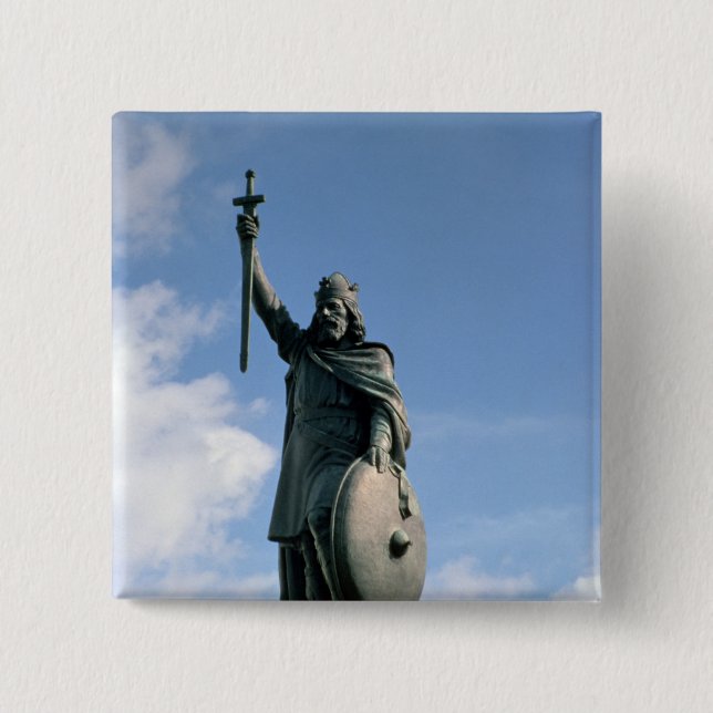 Statue of Alfred the Great Pinback Button (Front)