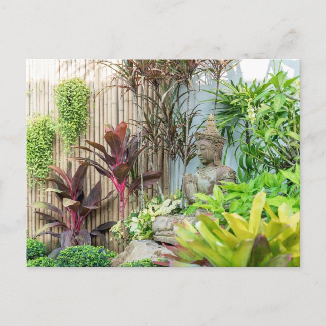 Statue of Buddha in Garden Postcard (Front)