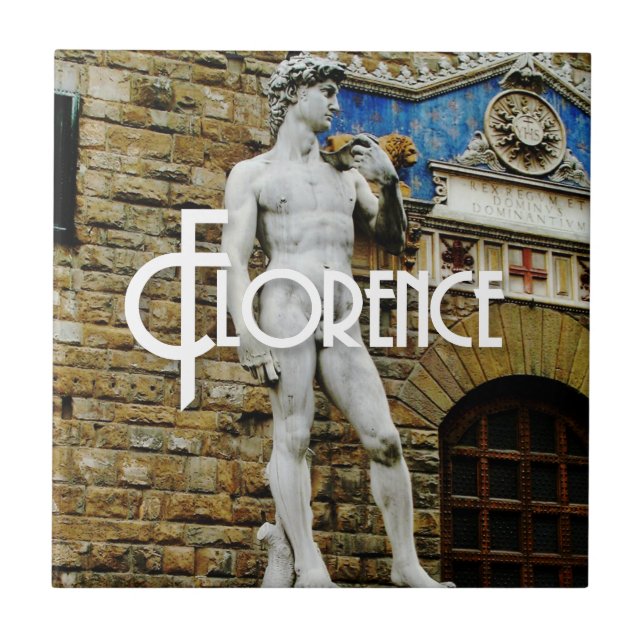 Statue of David Florence Italy Travel Photo Ceramic Tile (Front)