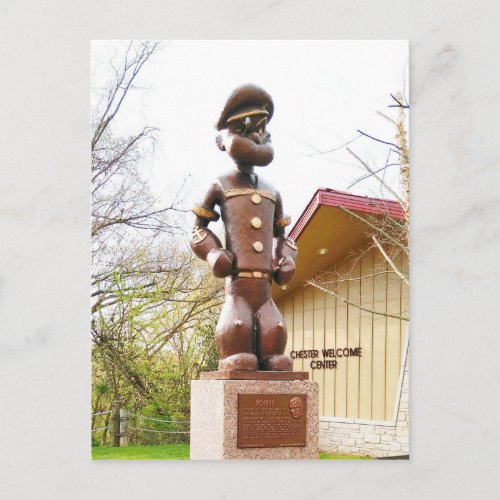 Statue of Elzie Crisler Segars Popeye Character Postcard