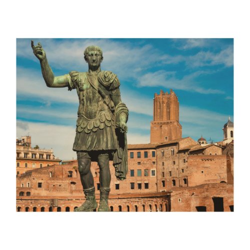 Statue of Emperor Trajan Wood Wall Art