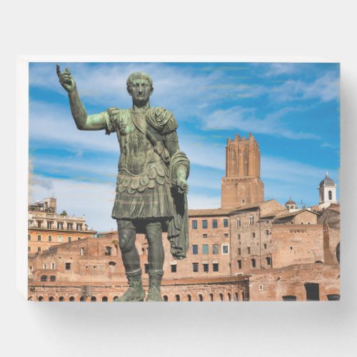 Statue of Emperor Trajan Wooden Box Sign