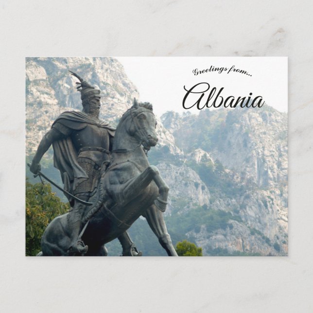 Statue of George Kastrioti Skanderbeg in Albania Postcard (Front)
