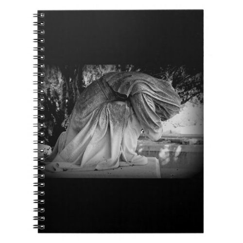 Statue of Grief in black and white Notebook