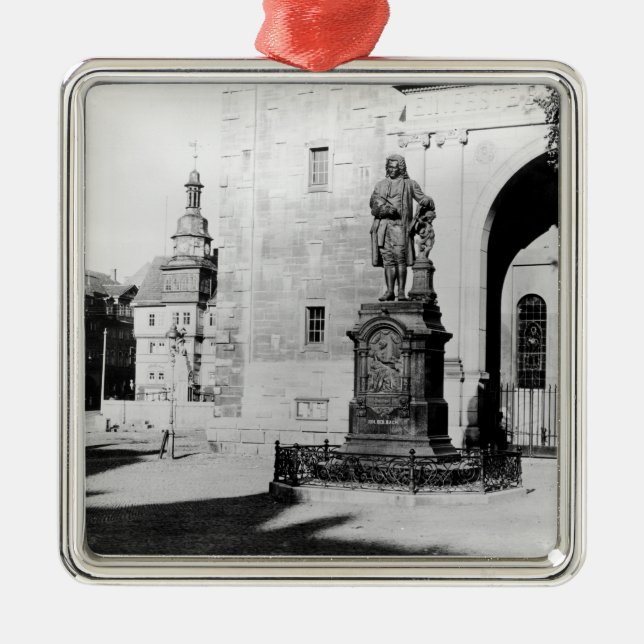Statue of Johann Sebastian Bach Metal Ornament (Front)