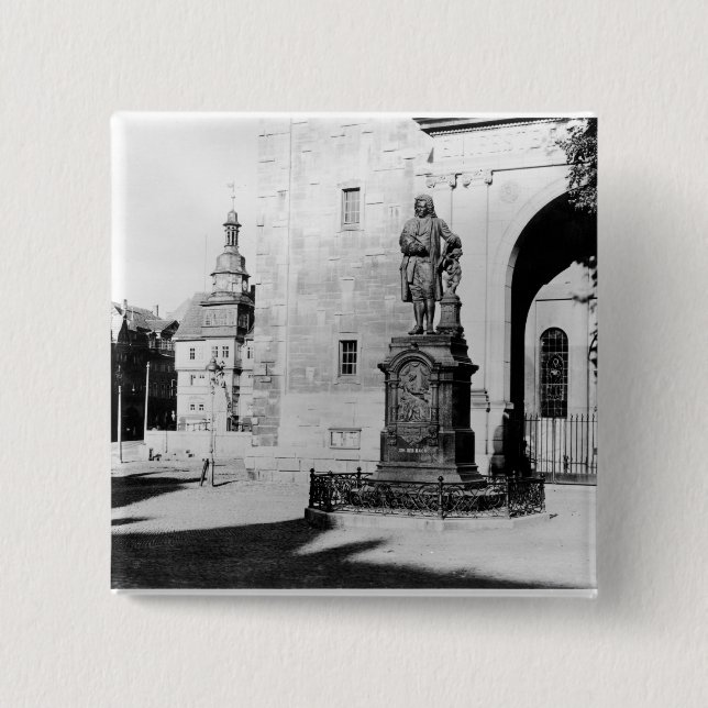 Statue of Johann Sebastian Bach Pinback Button (Front)