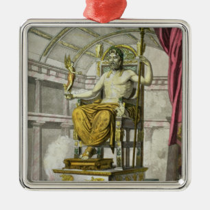 Statue of Jupiter in a Temple, from 'Costumi dei R Metal Ornament