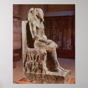 Statue of Khafre enthroned Poster