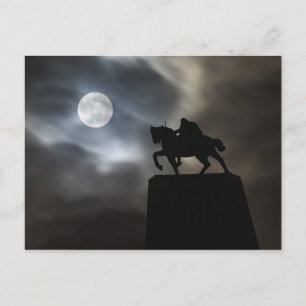 Statue of King Kralja Tomislava silhouetted Postcard