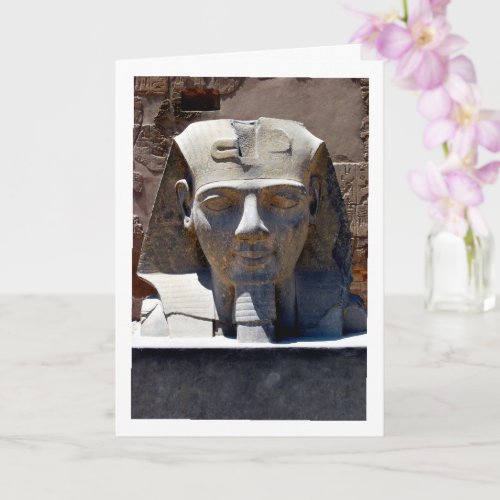 Statue of King Ramses II Portrait at Luxor Temple Card