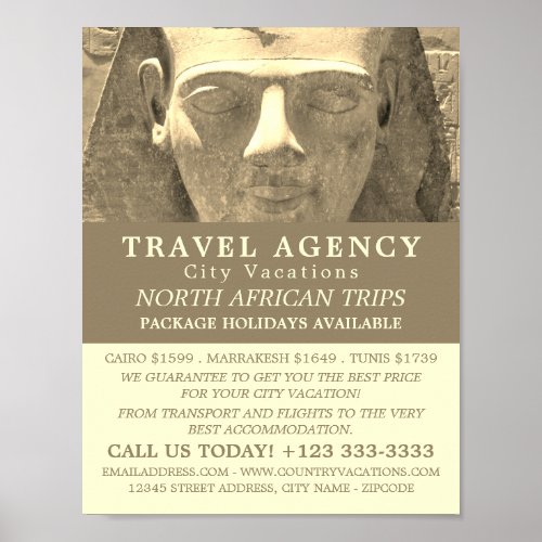 Statue Of King Ramses II Travel Agency Advert Poster