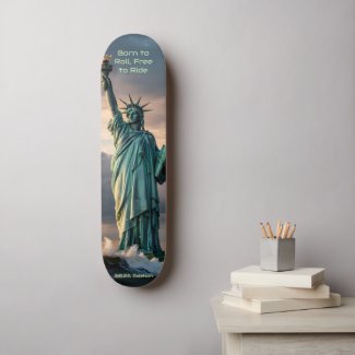 Statue of Liberty 1776–2026 Freedom Skate Art Skateboard