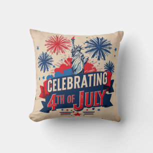 Statue of Liberty 4th July Pillow