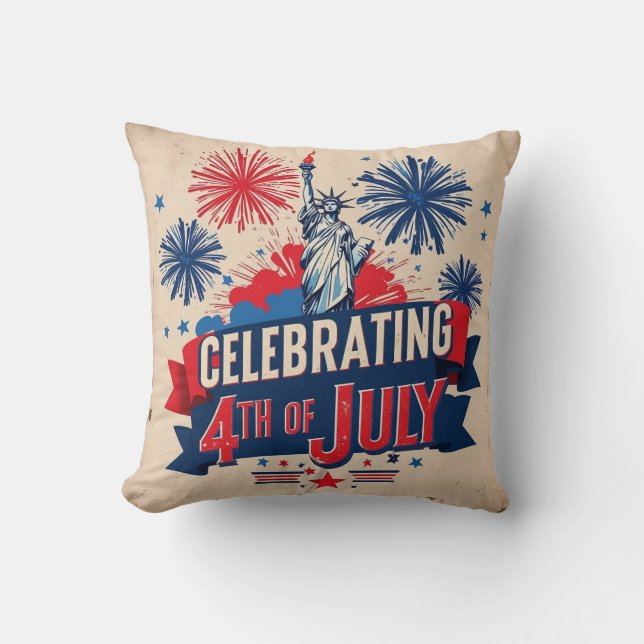 Statue of Liberty 4th July Pillow (Front)