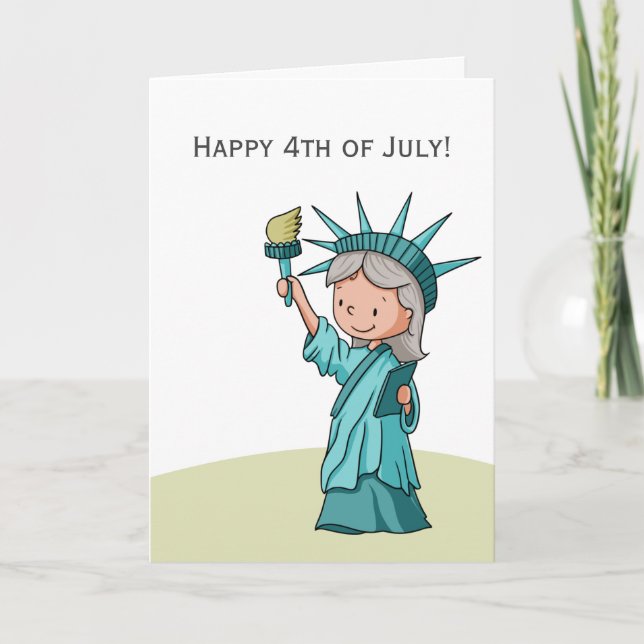 Statue of Liberty 4th of July Patriotic Card (Front)