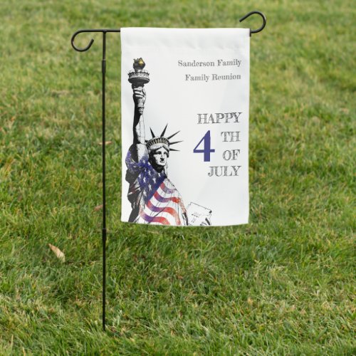 Statue of LIberty 4th of July Personalized Garden Flag