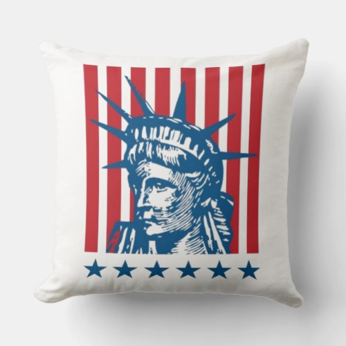 Statue of Liberty A Beacon of Freedom Throw Pillow