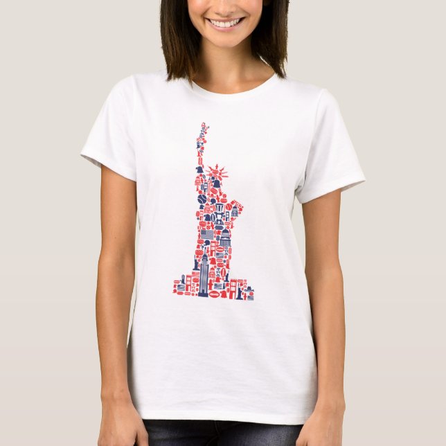 Statue of Liberty, All American, Icons T-Shirt (Front)