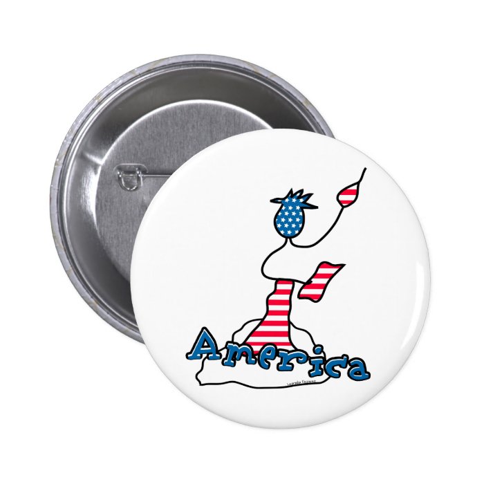 Statue of Liberty America Pinback Buttons