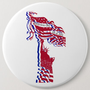 Statue of Liberty American Flag and Your Text Button