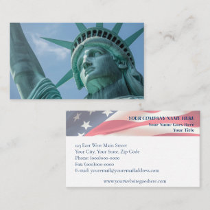 Statue of Liberty & American Flag Business Card