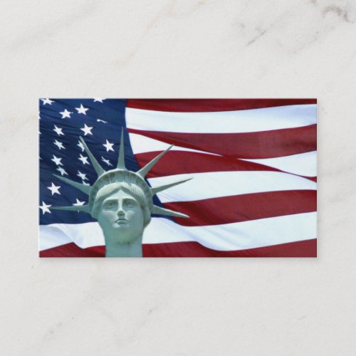 Statue of Liberty and American flag Business Card Templates