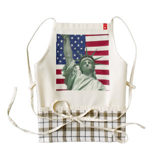 Statue of Liberty and American Flag Zazzle HEART Apron