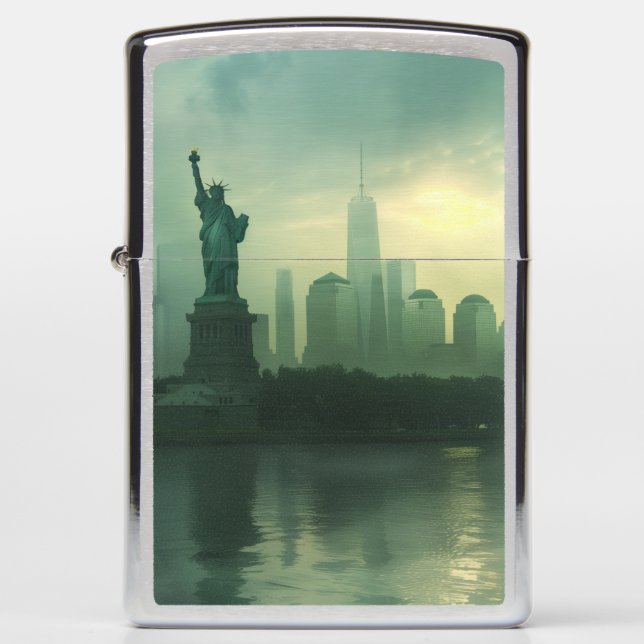 Statue of Liberty and America's Shores Zippo Lighter (Front)
