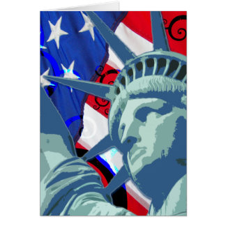 Statue of Liberty and Patriotic American Flag Cards