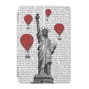 Statue Of Liberty and Red Hot Air Balloons iPad Mini Cover